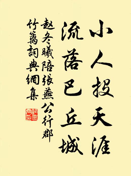 赵冬曦小人投天涯，流落巴丘城书法作品欣赏