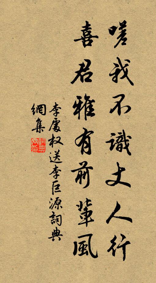 李处权嗟我不识丈人行，喜君雅有前辈风书法作品欣赏