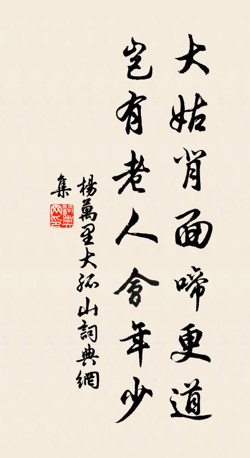 杨万里大姑背面啼更道，岂有老人会年少书法作品欣赏