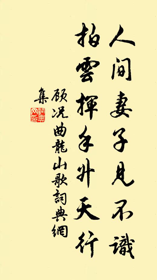 顾况人间妻子见不识，拍云挥手升天行书法作品欣赏