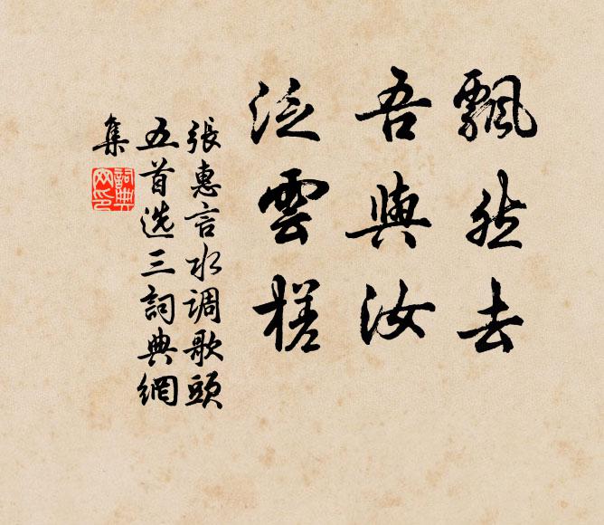 张惠言飘然去,吾与汝,泛云槎书法作品欣赏