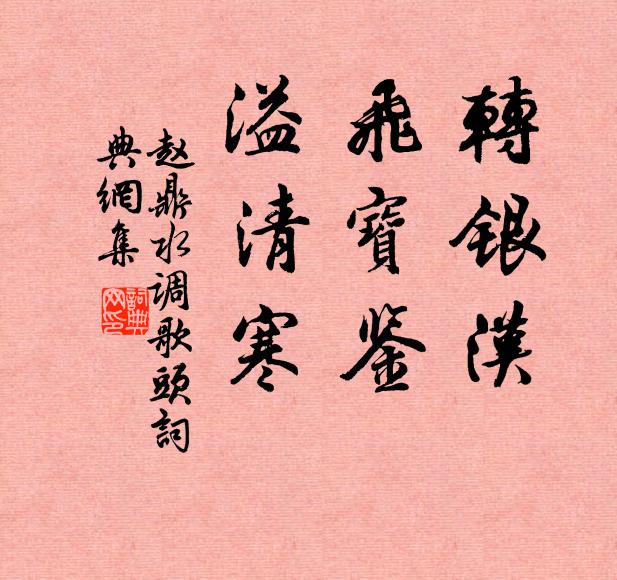 赵鼎转银汉，飞宝鉴，溢清寒书法作品欣赏