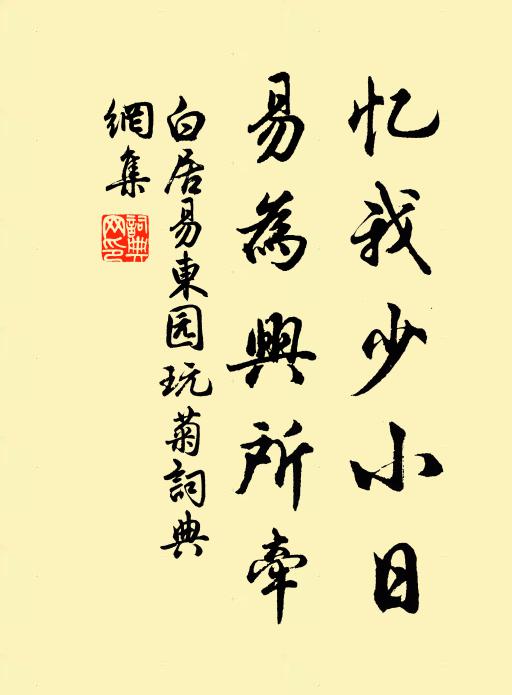 白居易忆我少小日，易为兴所牵书法作品欣赏
