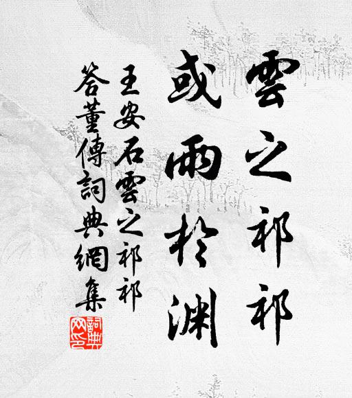 王安石云之祁祁，或雨于渊书法作品欣赏