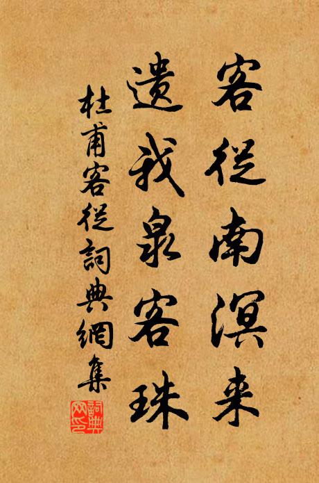 杜甫客从南溟来，遗我泉客珠书法作品欣赏