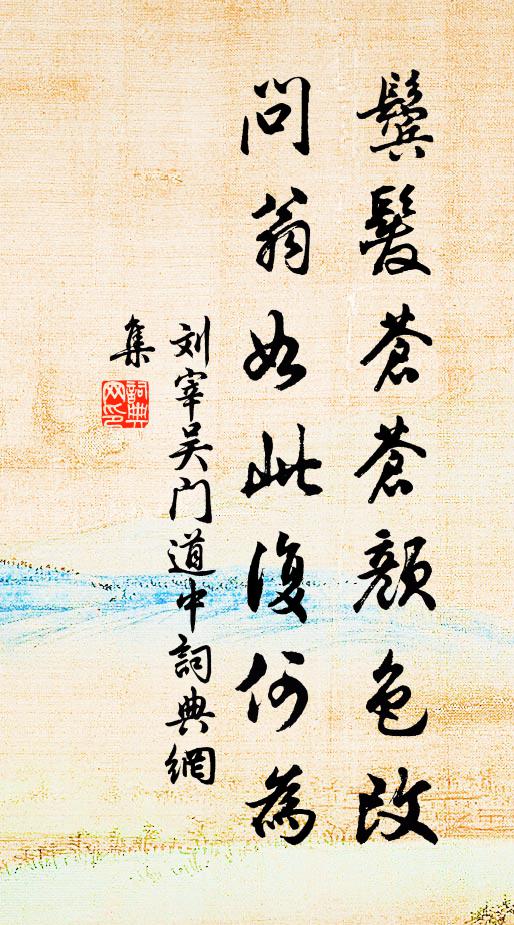 刘宰鬓发苍苍颜色改，问翁如此复何为书法作品欣赏