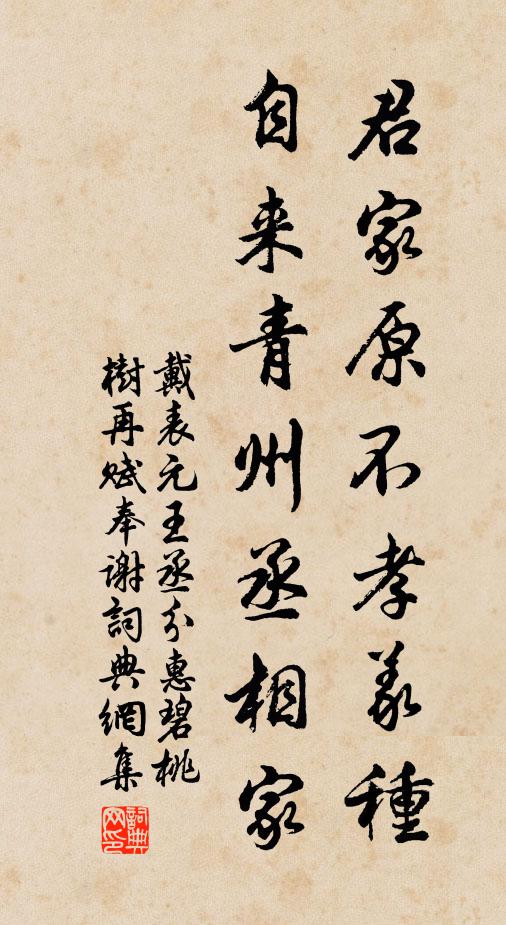 戴表元君家原不孝义种，自来青州丞相家书法作品欣赏