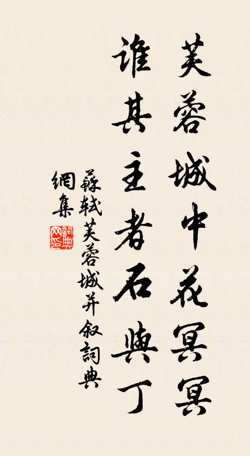 苏轼芙蓉城中花冥冥，谁其主者石与丁书法作品欣赏