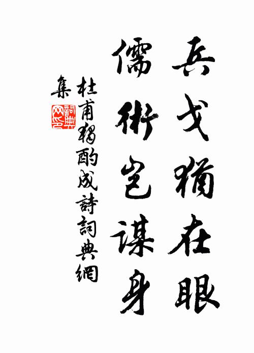 杜甫兵戈犹在眼，儒术岂谋身书法作品欣赏