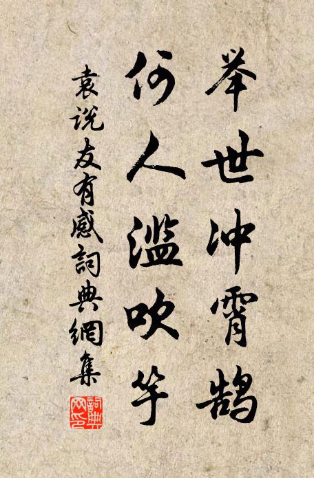 袁说友举世冲霄鹄，何人滥吹竽书法作品欣赏