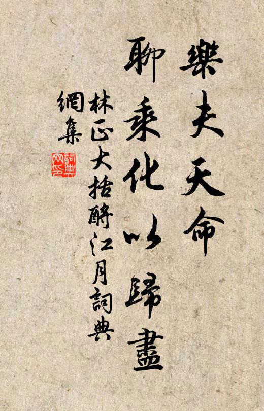 林正大乐夫天命，聊乘化以归尽书法作品欣赏