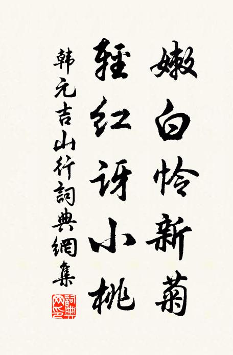 韩元吉嫩白怜新菊，轻红讶小桃书法作品欣赏