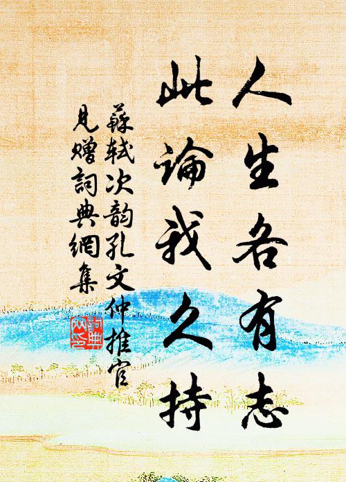 苏轼人生各有志，此论我久持书法作品欣赏