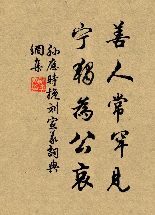 孙应时善人常罕见，宁独为公哀书法作品欣赏