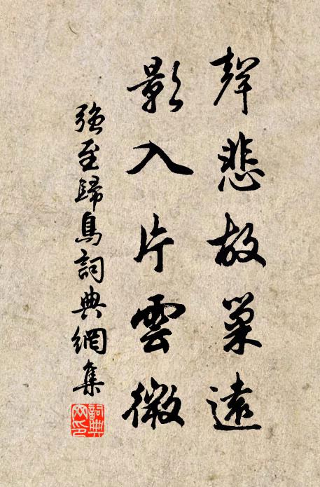 强至声悲故巢远，影入片云微书法作品欣赏