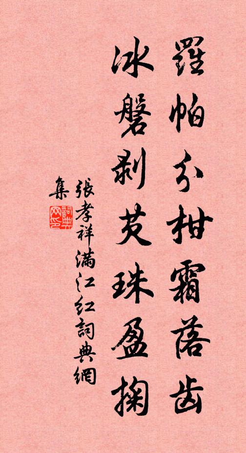 张孝祥罗帕分柑霜落齿，冰磐剥芡珠盈掬书法作品欣赏