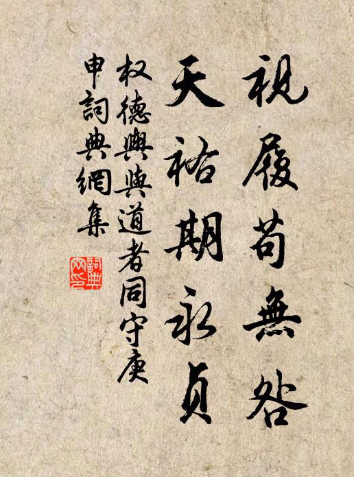权德舆视履苟无咎，天祐期永贞书法作品欣赏