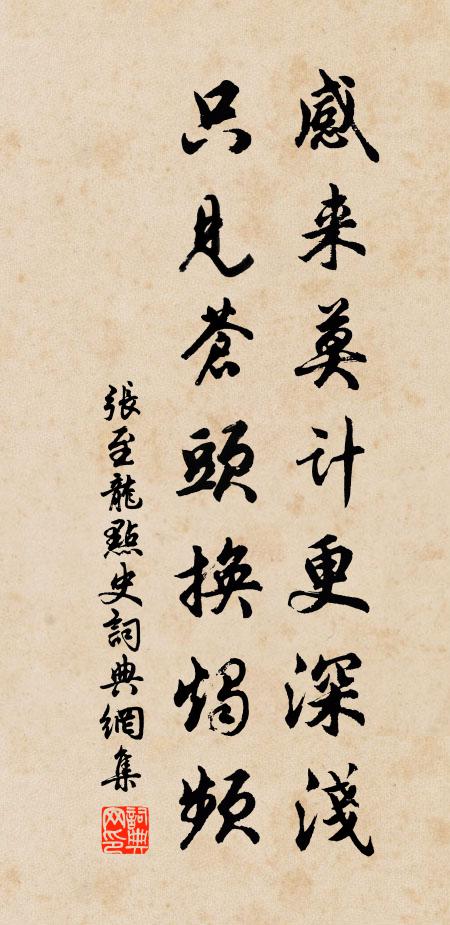 张至龙感来莫计更深浅，只见苍头换烛频书法作品欣赏