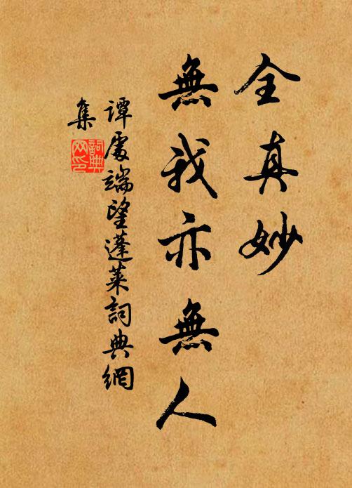 谭处端全真妙，无我亦无人书法作品欣赏