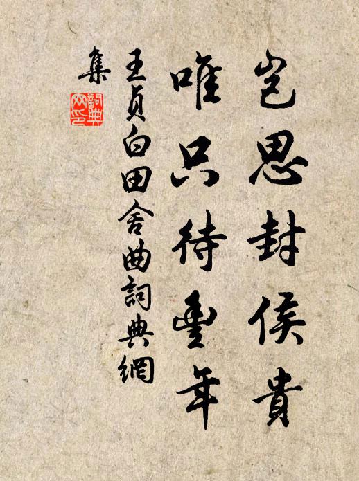 王贞白岂思封侯贵,唯只待丰年书法作品欣赏