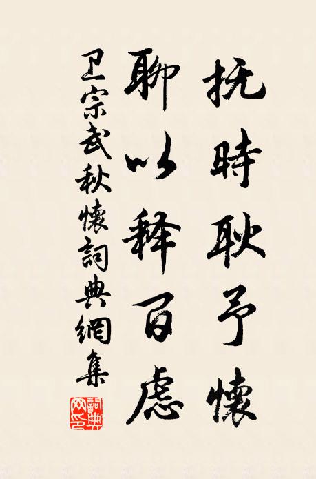 卫宗武抚时耿予怀，聊以释百虑书法作品欣赏
