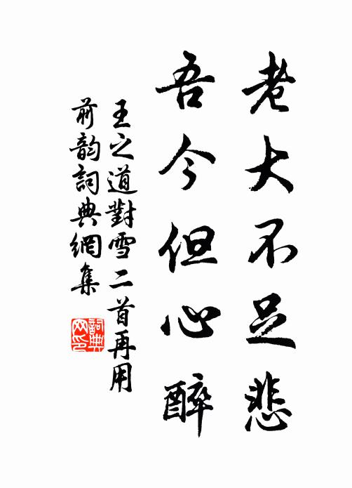 王之道老大不足悲，吾今但心醉书法作品欣赏