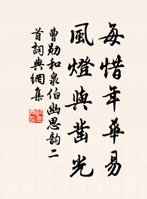曹勋每惜年华易，风灯与凿光书法作品欣赏