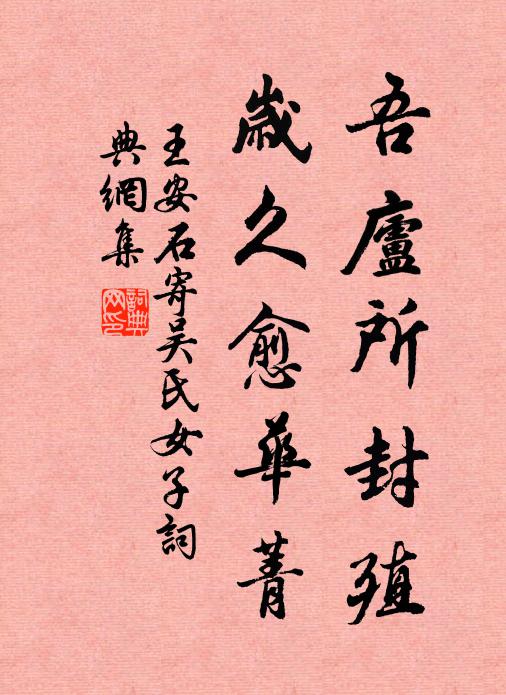 王安石吾庐所封殖，岁久愈华菁书法作品欣赏