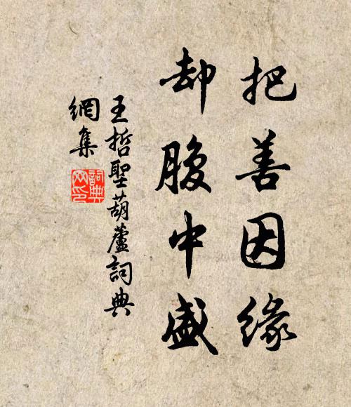 王哲把善因缘，却腹中盛书法作品欣赏