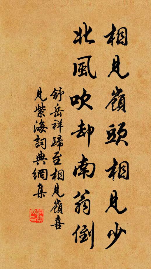 舒岳祥相见岭头相见少，北风吹却南翁倒书法作品欣赏