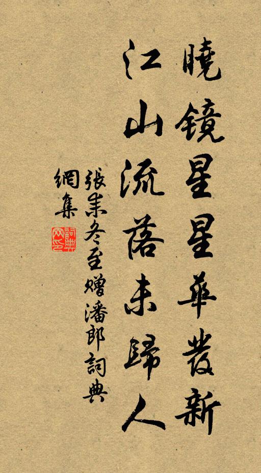 张耒晓镜星星华发新，江山流落未归人书法作品欣赏