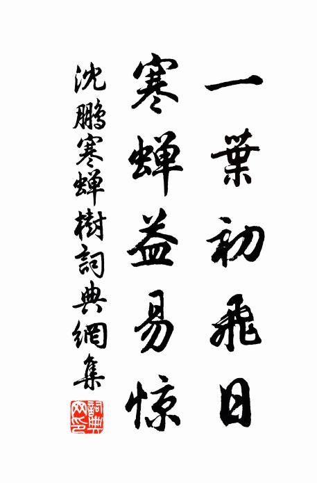 沈鹏一叶初飞日，寒蝉益易惊书法作品欣赏