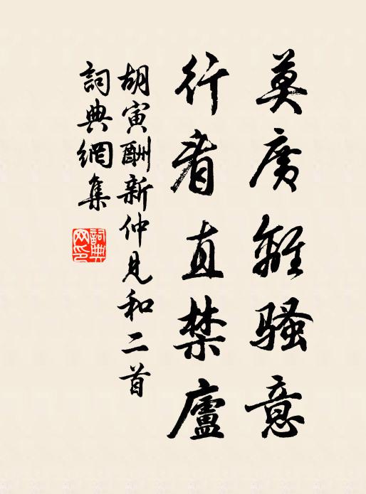 胡寅莫广离骚意，行看直禁庐书法作品欣赏