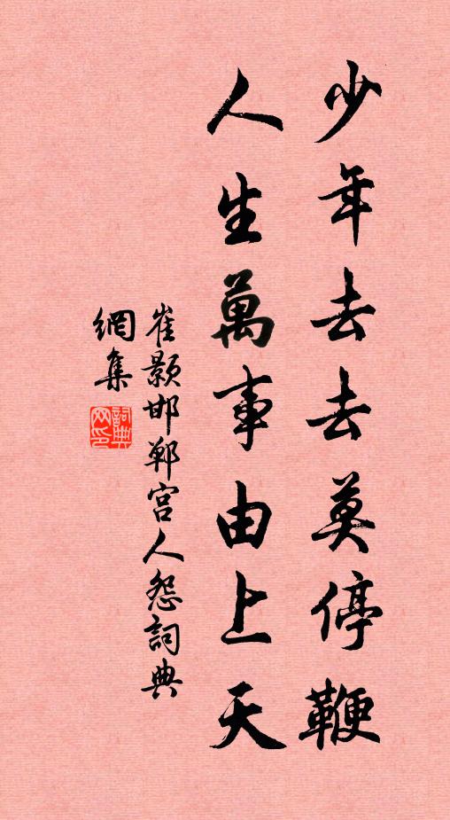 崔颢少年去去莫停鞭，人生万事由上天书法作品欣赏