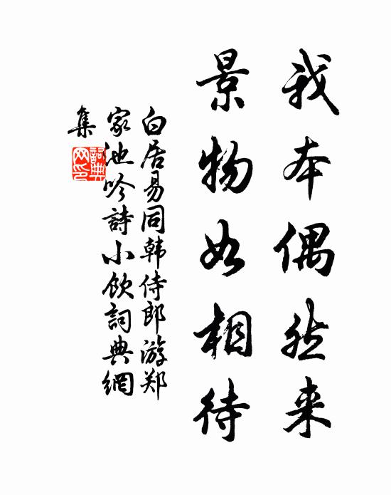 白居易我本偶然来，景物如相待书法作品欣赏