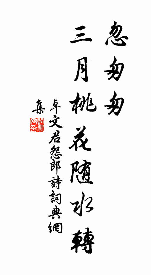 卓文君忽匆匆，三月桃花随水转书法作品欣赏