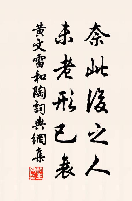 黄文雷奈此后之人，未老形已衰书法作品欣赏