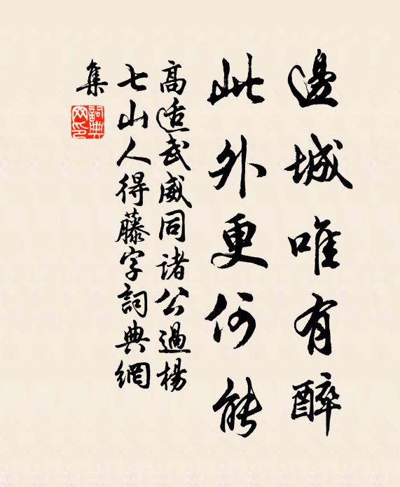 高适边城唯有醉，此外更何能书法作品欣赏