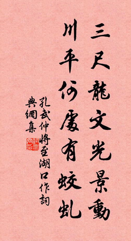 孔武仲三尺龙文光景动，川平何处有蛟虬书法作品欣赏