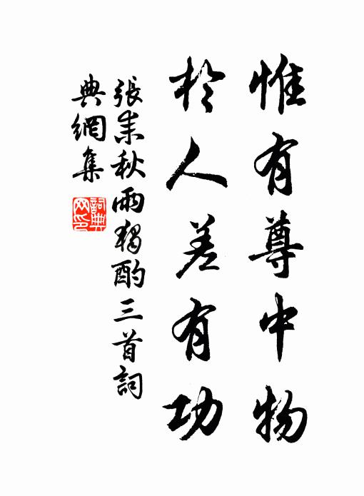 张耒惟有尊中物，于人差有功书法作品欣赏