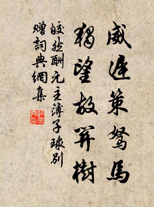 皎然威迟策驽马，独望故关树书法作品欣赏