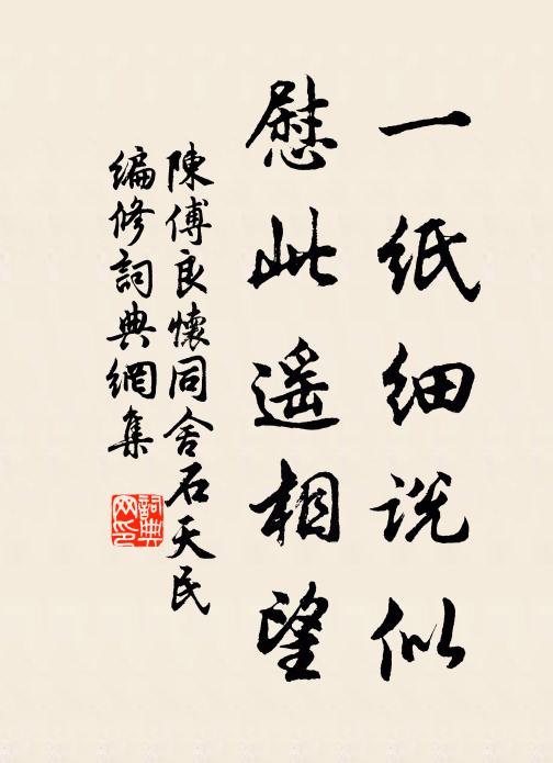 陈傅良一纸细说似，慰此遥相望书法作品欣赏