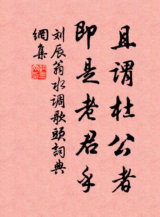 刘辰翁且谓杜公者，即是老君乎书法作品欣赏