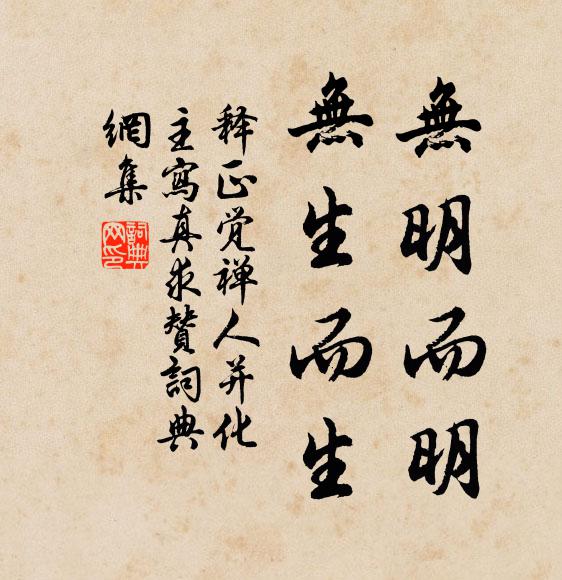 释正觉无明而明，无生而生书法作品欣赏