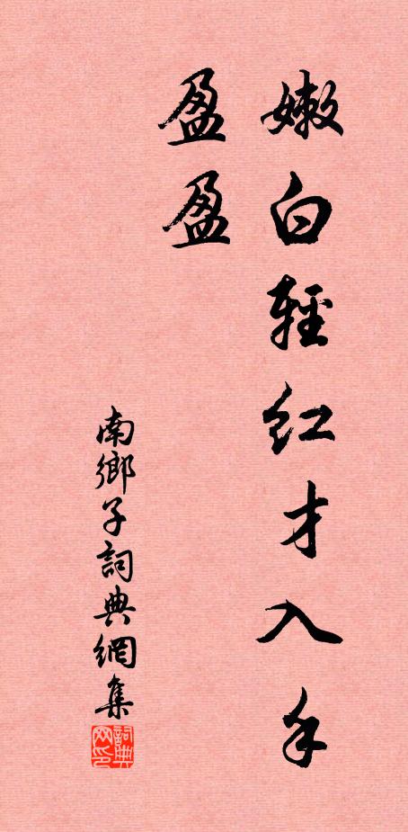 佚名嫩白轻红才入手，盈盈书法作品欣赏