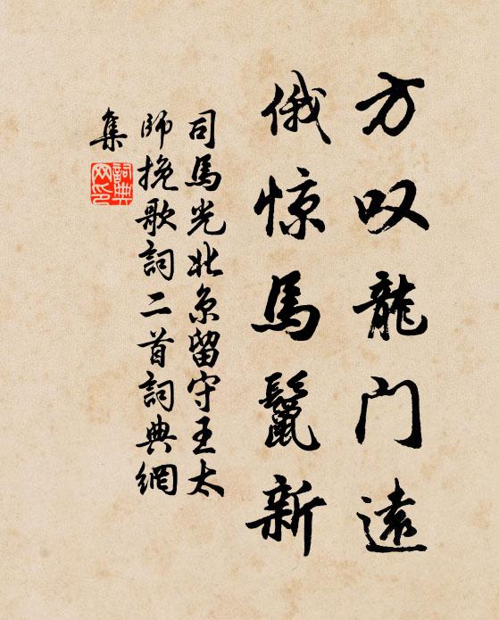 司马光方叹龙门远，俄惊马鬣新书法作品欣赏