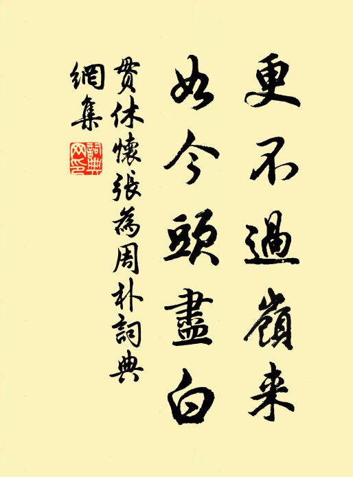 贯休更不过岭来，如今头尽白书法作品欣赏