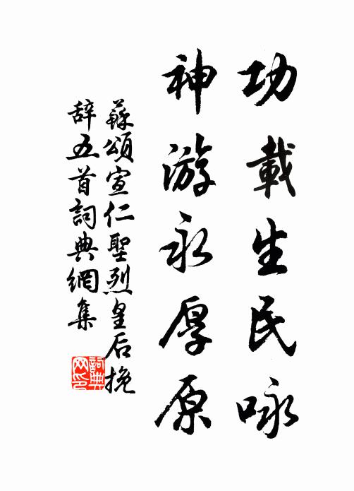 苏颂功载生民咏，神游永厚原书法作品欣赏