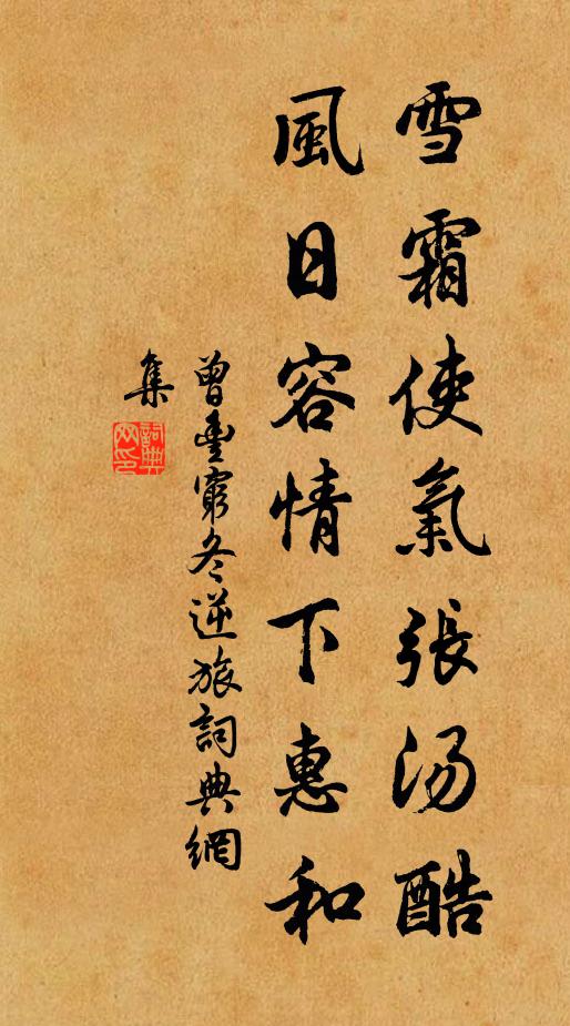 曾丰雪霜使气张汤酷，风日容情下惠和书法作品欣赏