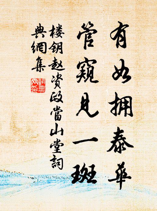楼钥有如拥泰华，管窥见一斑书法作品欣赏